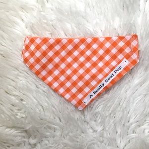 🐶 4 for $16 Orange Gingham Dog Bandana